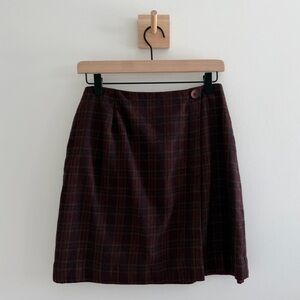 L.L. Bean Burgundy Plaid Mini Skirt (Modern size 4-6)